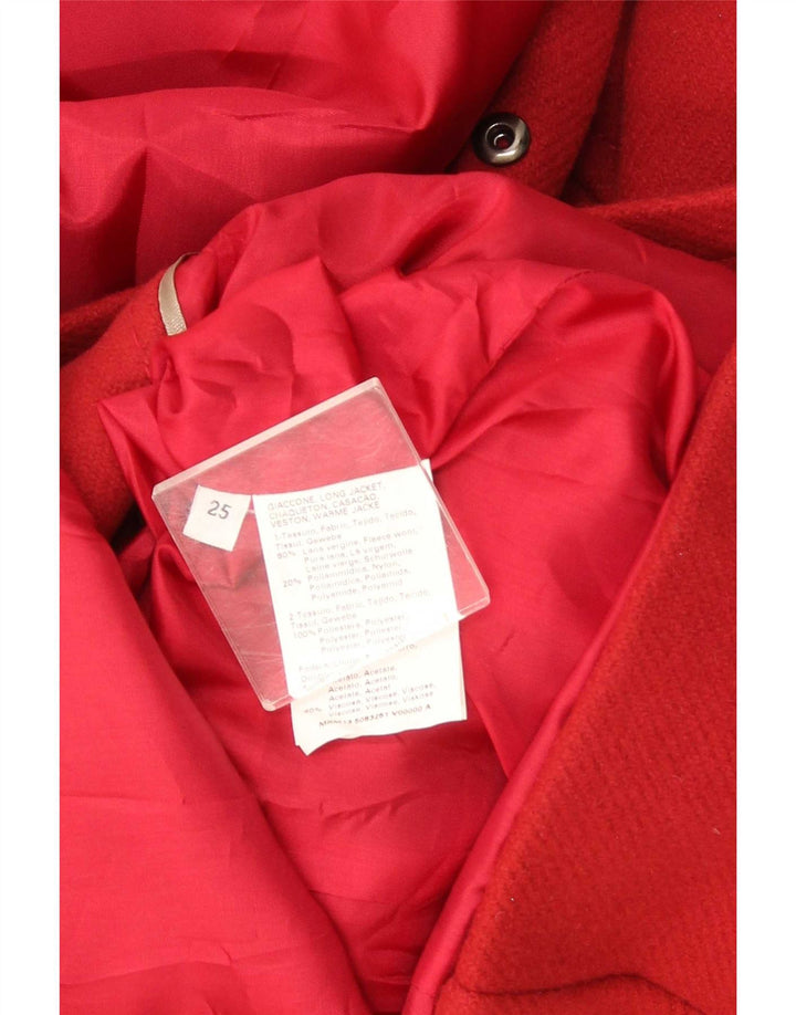 Marina Sport Dame Oversized Hætteovertræk Størrelse 25 Large Red Virgin Wool