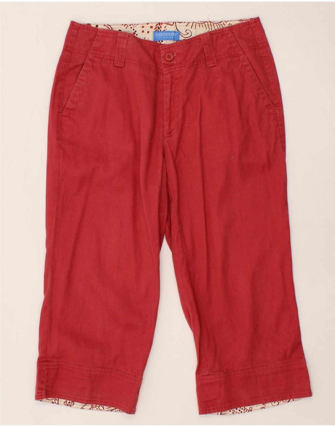 DOCKERS Womens Favorite Fit Capri Trousers US 6 Medium W28 L19 Red Vintage Dockers and Second-Hand Dockers from Messina Hembry 