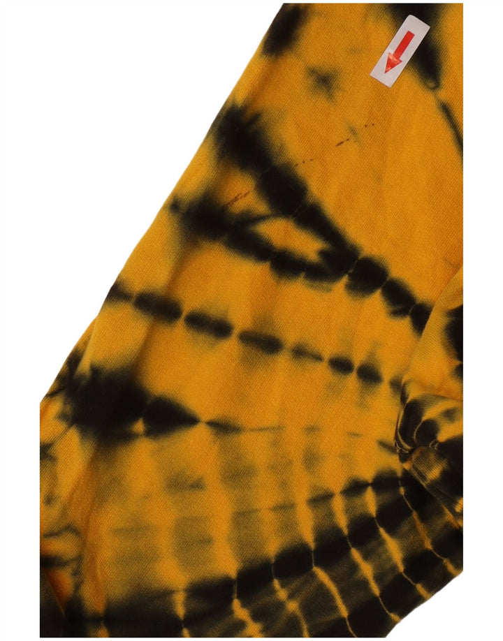 Dkny Womens Oversized Grafisk Sweatshirt Jumper UK 10 Small Yellow Tie Dye