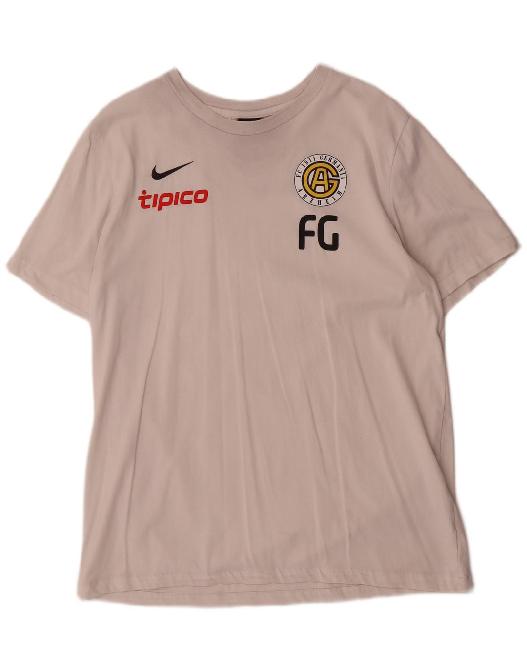 Nike Herre Dri Fit Grafisk T-Shirt Top Stor Hvid Bomuld