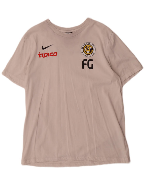Nike Herre Dri Fit Grafisk T-Shirt Top Stor Hvid Bomuld