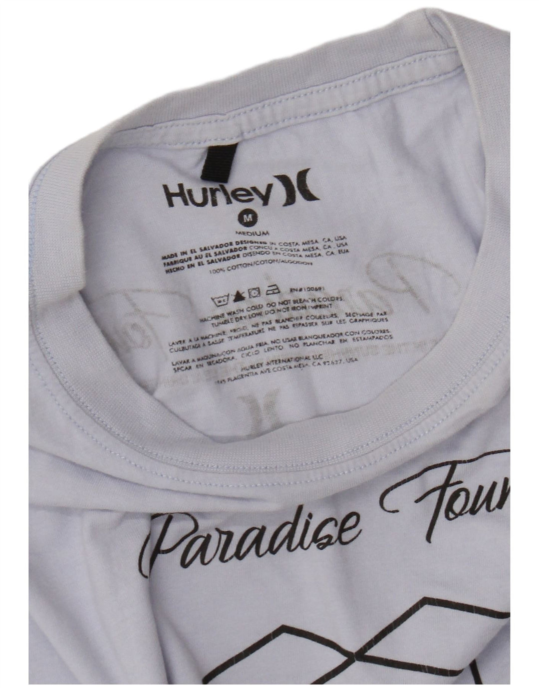 HURLEY Herre grafisk T-shirt Top Medium Blue Bomuld