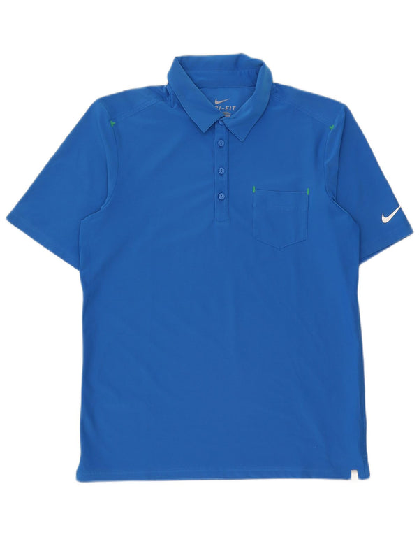 Nike Mens Dri Fit Polo Shirt Medium Blue Polyester