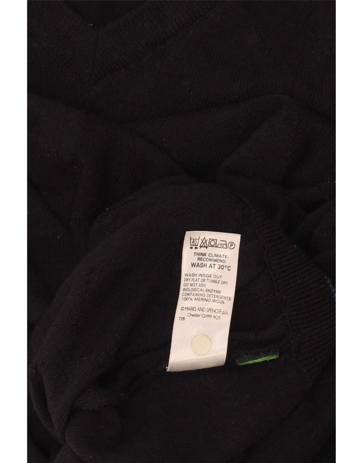 Marks & Spencer Herre V-hals sweater Stor marineblå Merinould
