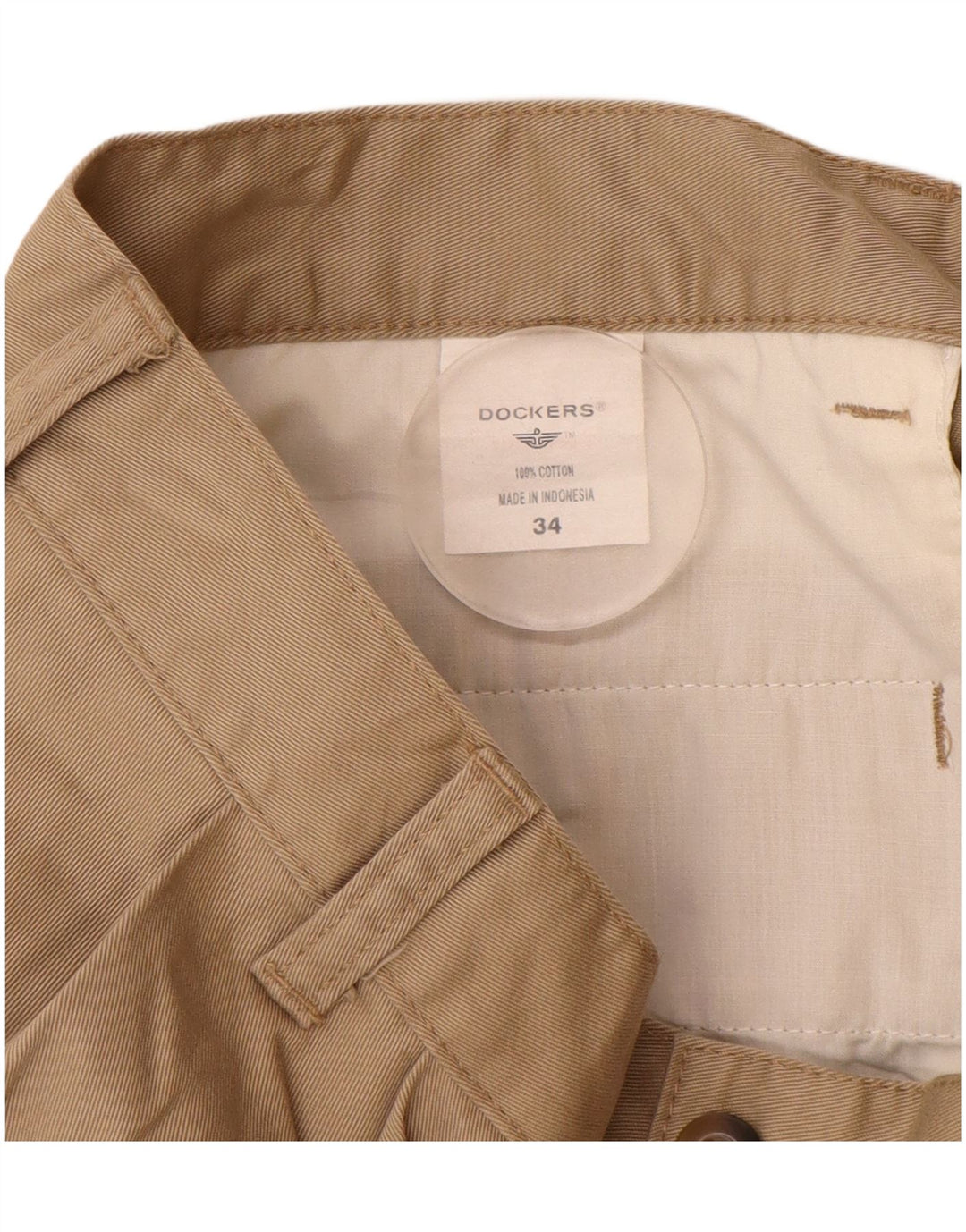 DOCKERS Herre Pegged Chino Shorts W34 Large Beige Bomuld