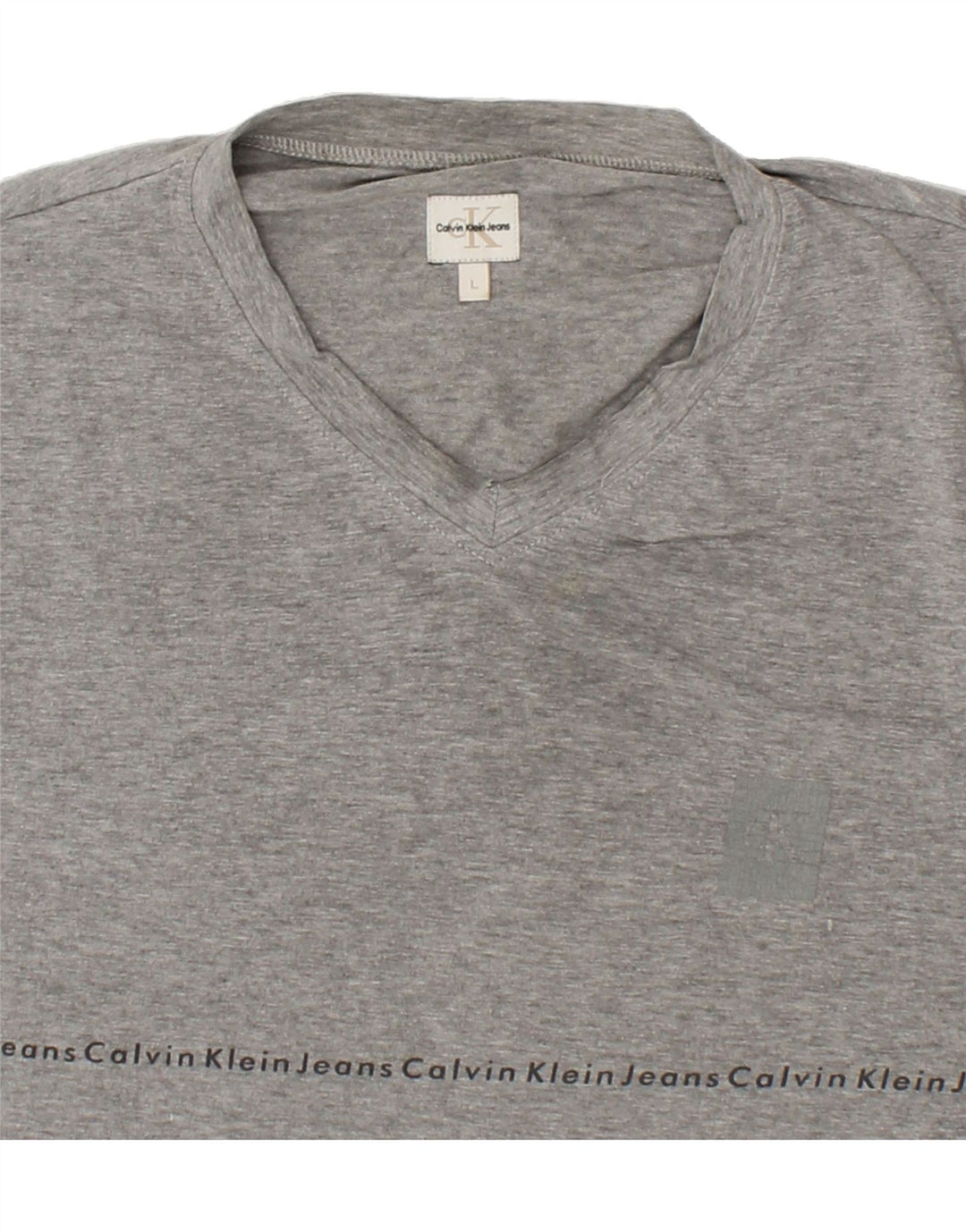 CALVIN KLEIN JEANS Mens Top Long Sleeve Large Grey Cotton Vintage Calvin Klein Jeans and Second-Hand Calvin Klein Jeans from Messina Hembry 