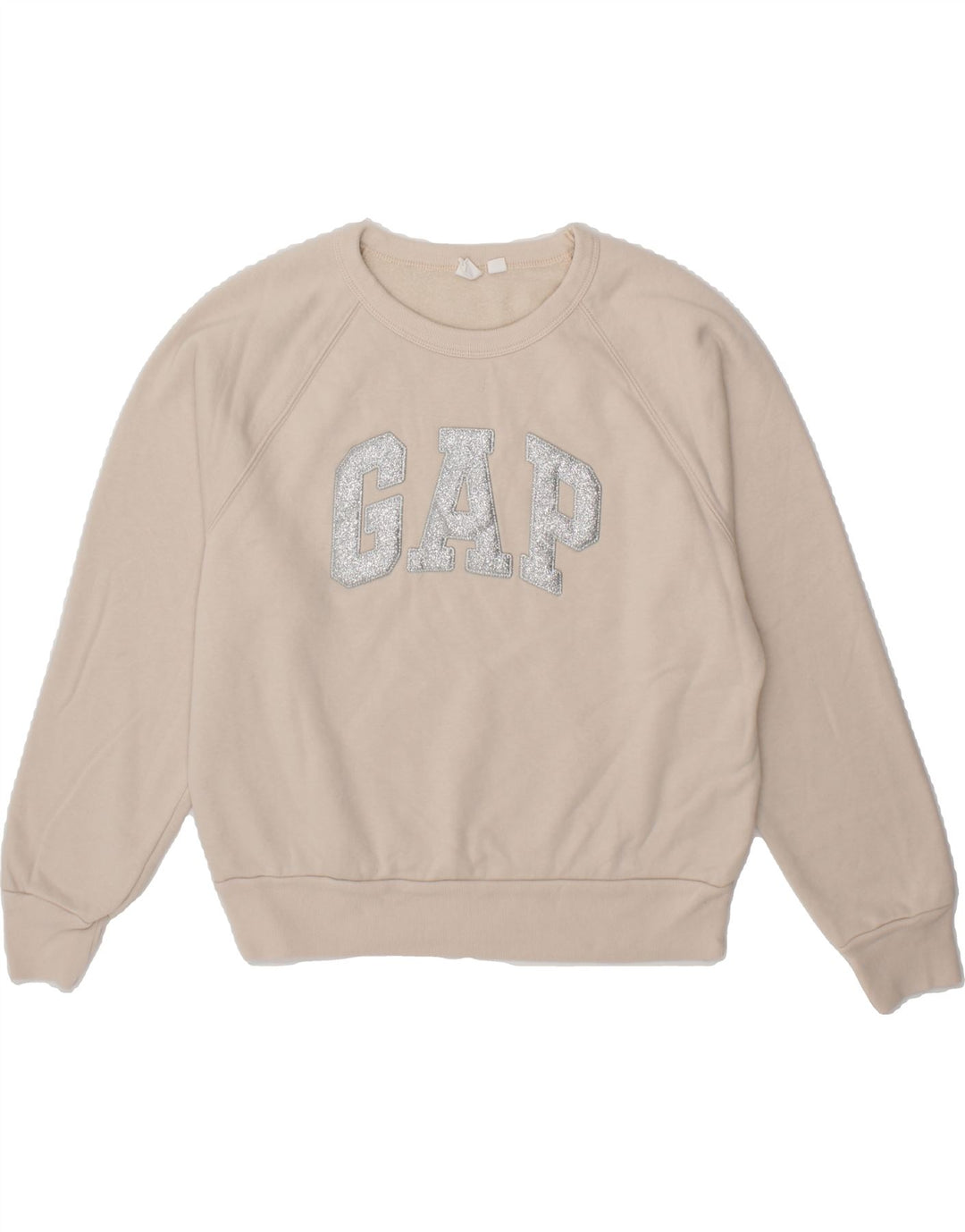 GAP Womens Oversized Graphic Sweatshirt Jumper UK 10 Small Beige Cotton Vintage Gap and Second-Hand Gap from Messina Hembry 