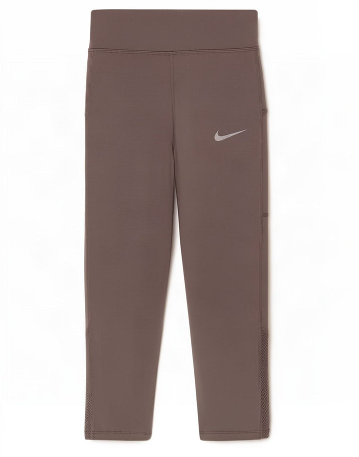Nike Dame Dri Fit Capri Leggings UK 10 Small Grå
