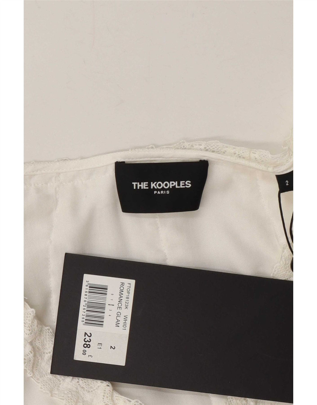 Kooples langærmet beskæringsbluse for kvinder i størrelse 2 Medium White Designer