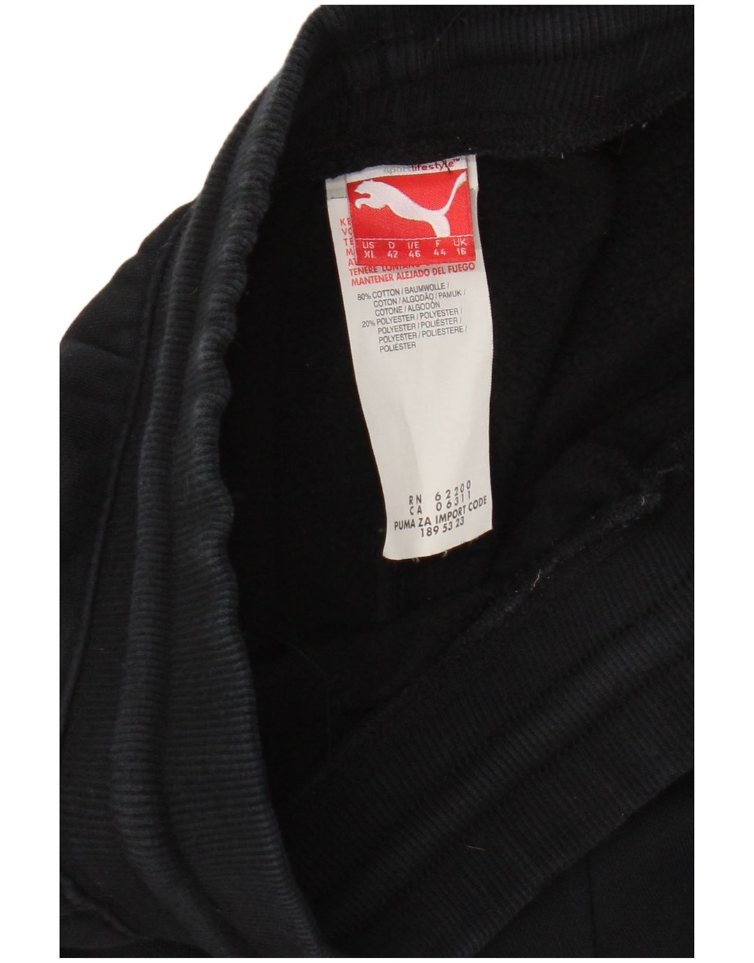 PUMA træningsdragt bukser til kvinder UK 16 Stor sort bomuld