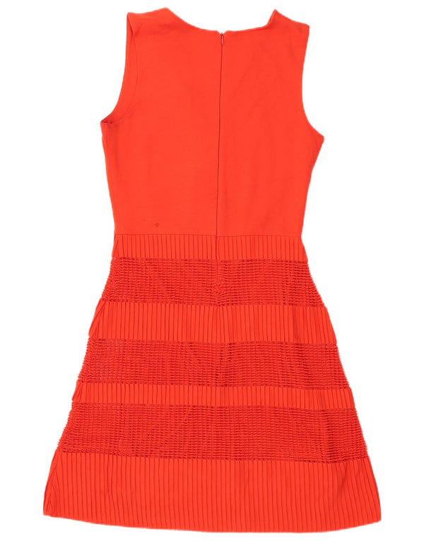 French Connection Dame Ærmeløs A-Line Kjole UK 12 Medium Orange