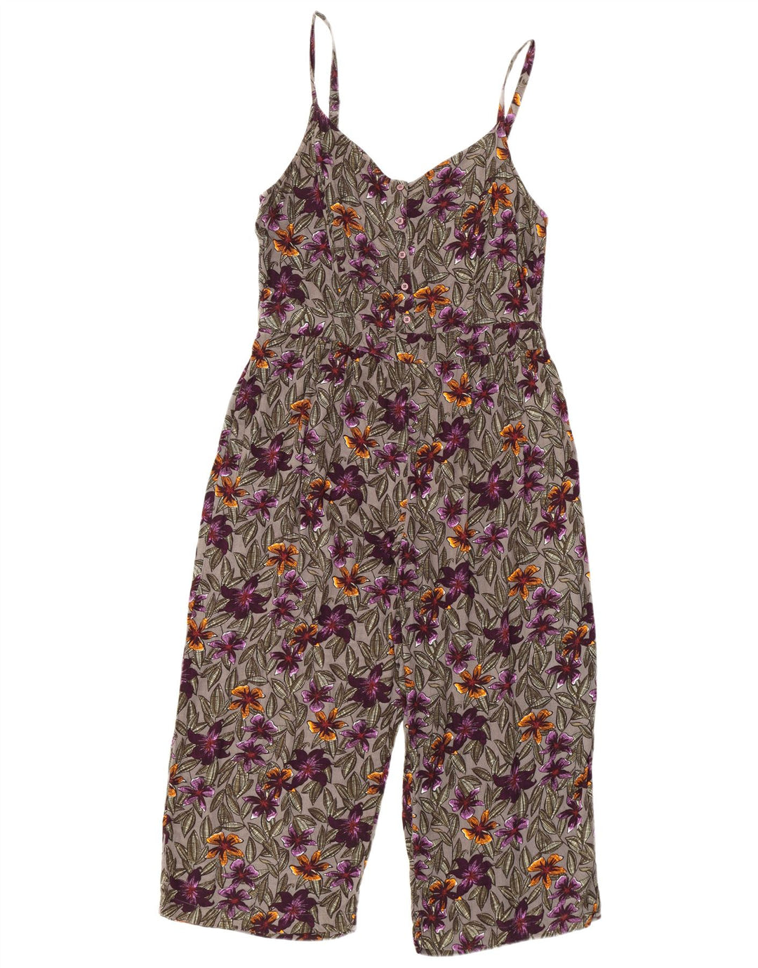 Fat Face Dame Ærmeløs Jumpsuit UK 14 Large Multicolored Floral