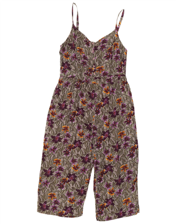 Fat Face Dame Ærmeløs Jumpsuit UK 14 Large Multicolored Floral