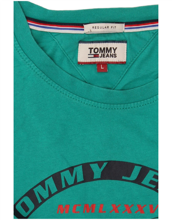 Tommy Hilfiger Herre Regular Fit Grafisk T-Shirt Top Stor turkis