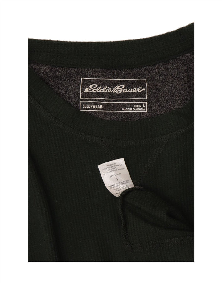 EDDIE BAUER Mens Top Long Sleeve Large Green Polyester Vintage Eddie Bauer and Second-Hand Eddie Bauer from Messina Hembry 