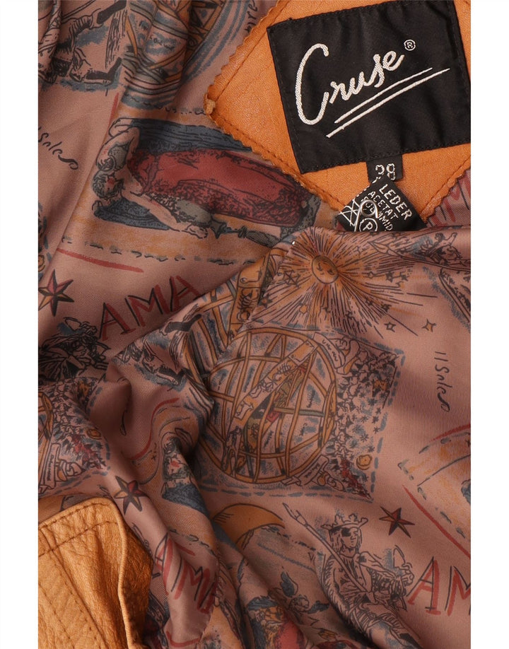 CRUSE Oversized læderfrakke til kvinder EU 38 Medium brunt læder