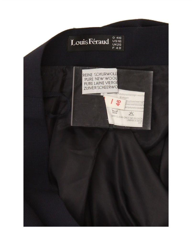 LOUIS FERAUD Womens Straight Skirt EU 46 XL W36 Navy Blue New Wool Vintage Louis Feraud and Second-Hand Louis Feraud from Messina Hembry 