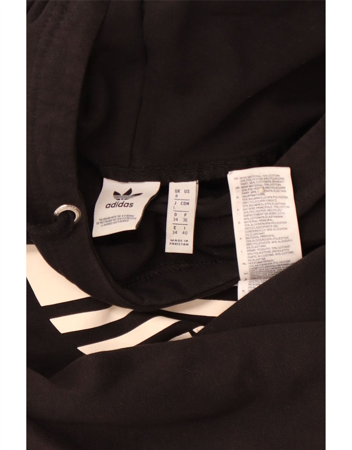 ADIDAS Oversized grafisk hættetrøje til kvinder UK 8 Small Black Colourblock