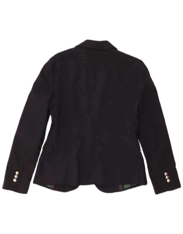 Zara Dame 1 Knap Blazer Jacket UK 14 Large Navy Blue Polyester