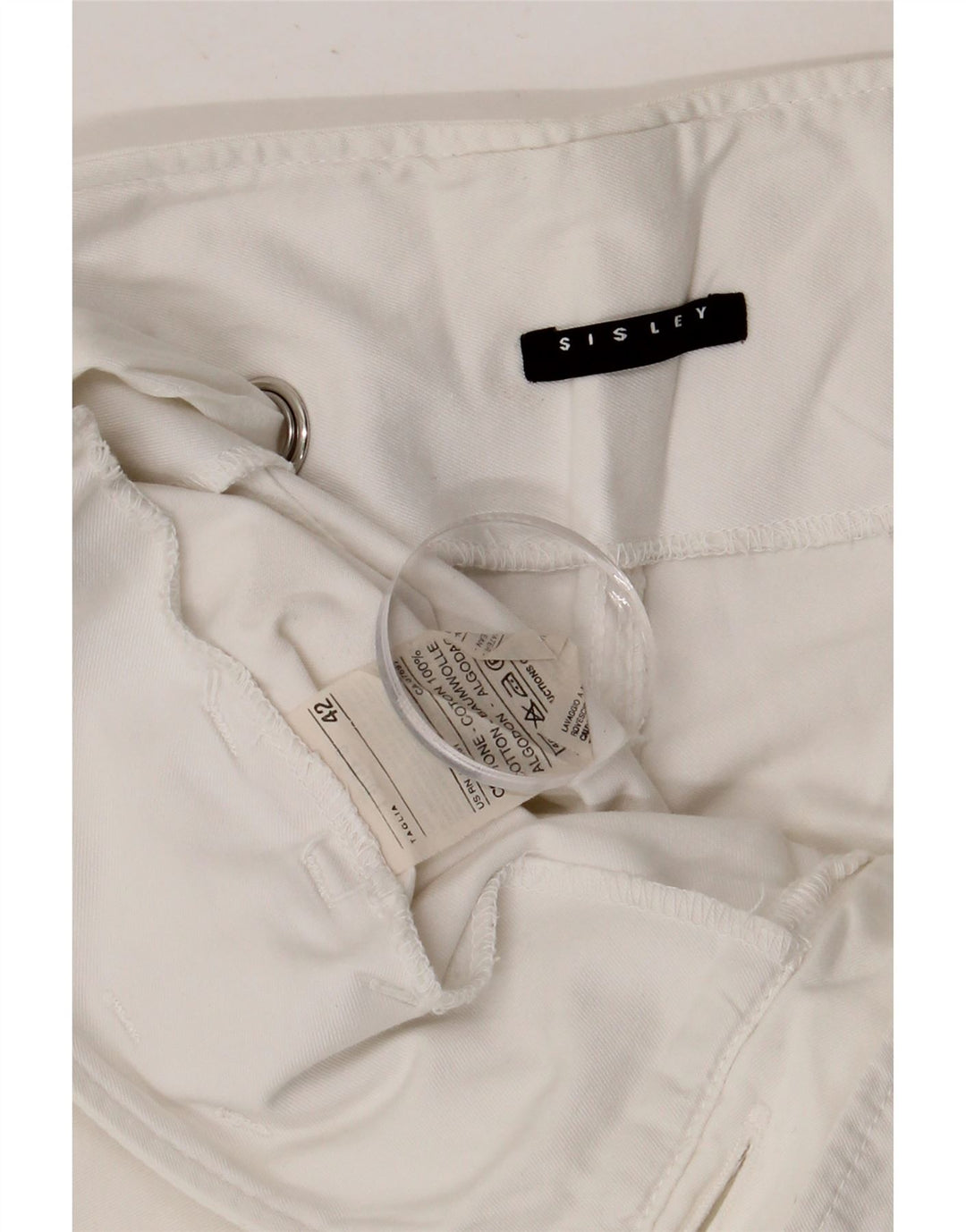 Sisley Womens Cargo Bermuda Shorts IT 42 Medium W32 Hvid Bomuld