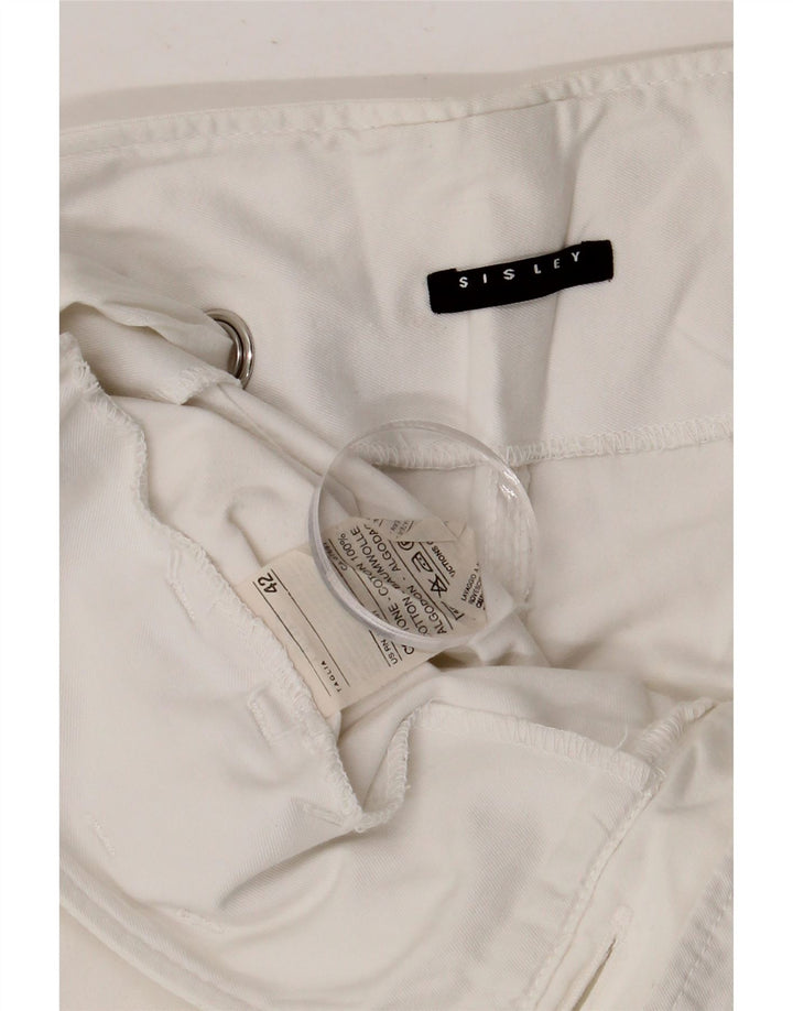 Sisley Womens Cargo Bermuda Shorts IT 42 Medium W32 Hvid Bomuld