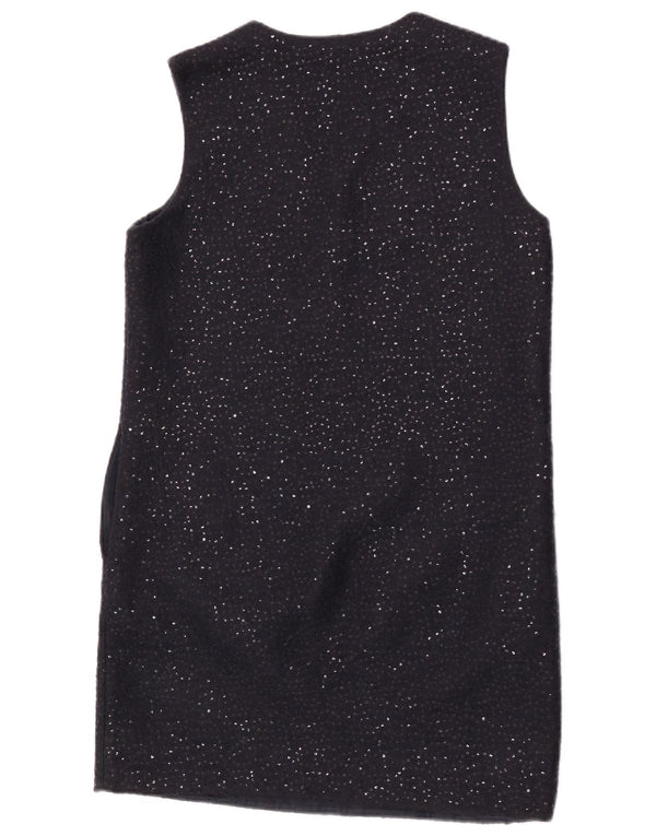 Cos Dame Ærmeløs Paillet Shift Dress EU 38 Medium Navy Blue Polyester
