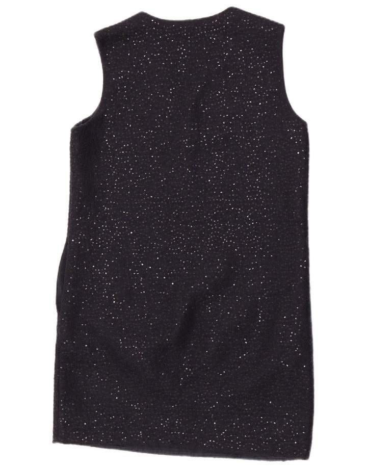 Cos Dame Ærmeløs Paillet Shift Dress EU 38 Medium Navy Blue Polyester