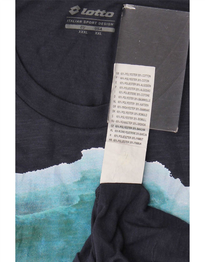 Lotto Herre Grafisk T-Shirt Top 3XL Navy Blue Polyester