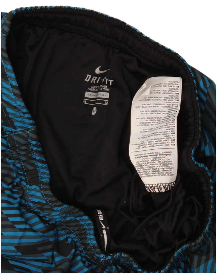 Nike Herre Dri Fit sportsshorts mellemblå geometrisk polyester