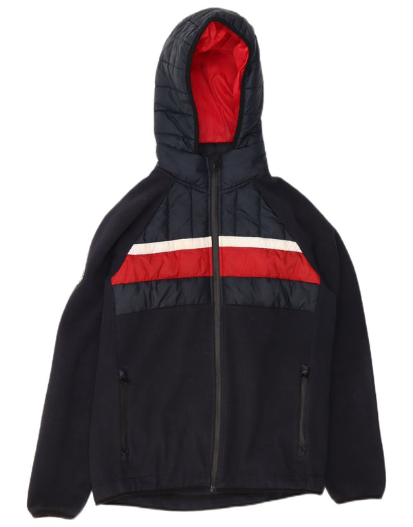 Superdry Bomberjakke med hætte til mænd UK 38 Medium Navy Blue Colourblock