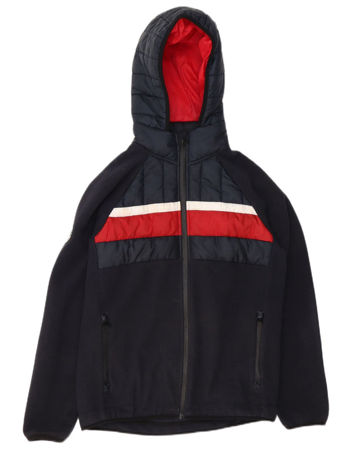 Superdry Bomberjakke med hætte til mænd UK 38 Medium Navy Blue Colourblock