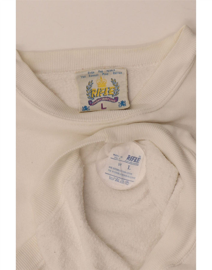 RIFLE Herre Sweatshirt Jumper Stor Hvid Bomuld