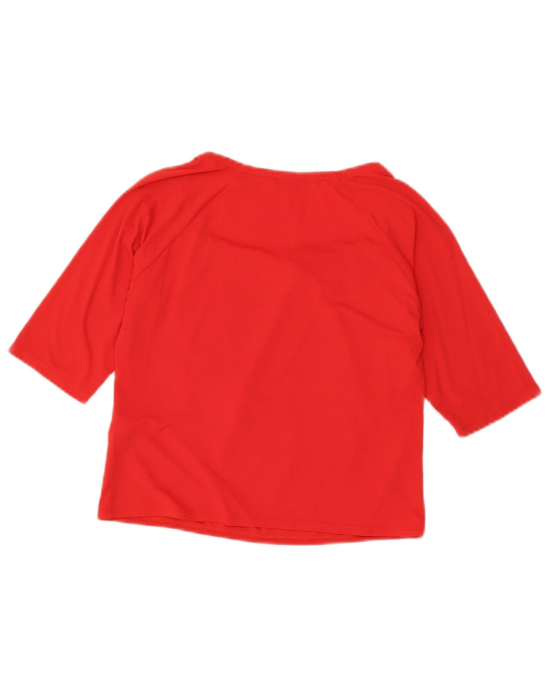 Armani Jeans Dame Crop 3/4-ærmet bluse Top UK 14 Medium Rød Polyamid