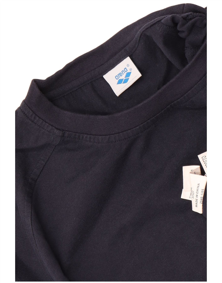 Arena Herre grafisk T-shirt Top Medium Marineblå Bomuld