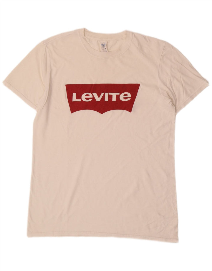 LEVI'S Herre grafisk T-shirt Top Medium Hvid Bomuld