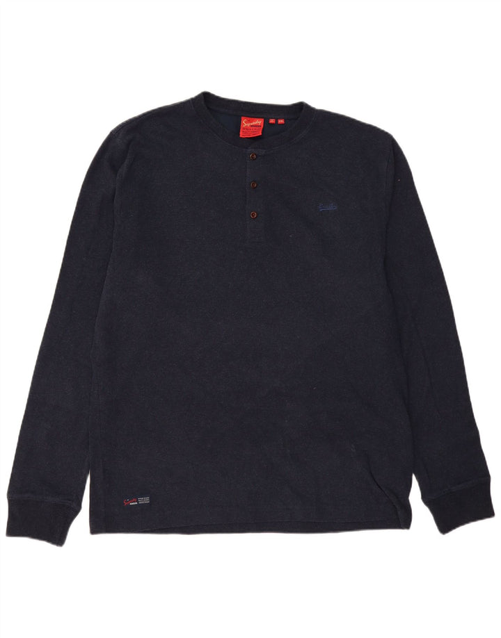 Superdry Herre Top Langærmet 2XL Marineblå Bomuld