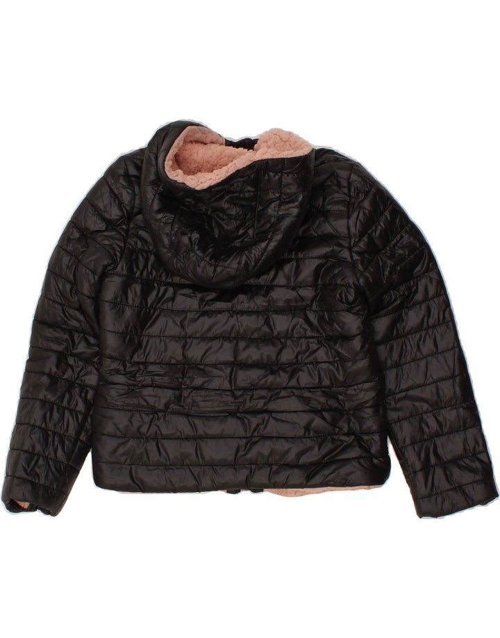MICHAEL KORS Girls Hooded Padded Jacket 7-8 Years Black Nylon Vintage Michael Kors and Second-Hand Michael Kors from Messina Hembry 