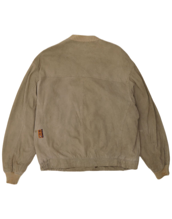 Vintage herre ruskind bomberjakke UK 40 Large Beige