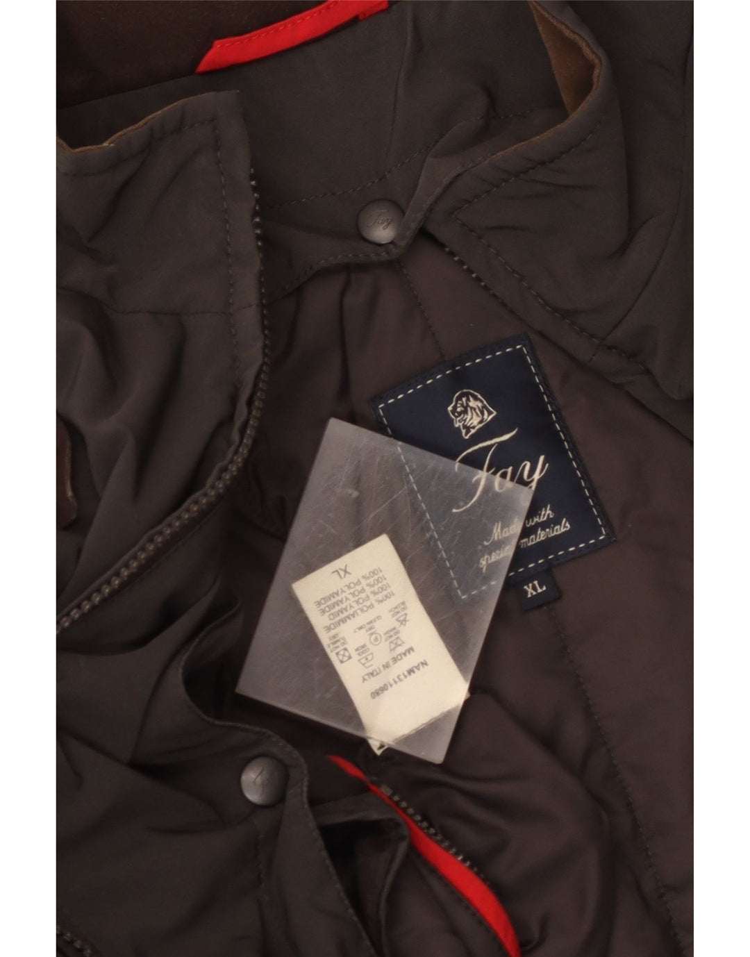 Fay Mens Windbreaker Jacket UK 42 XL Grå Polyamid