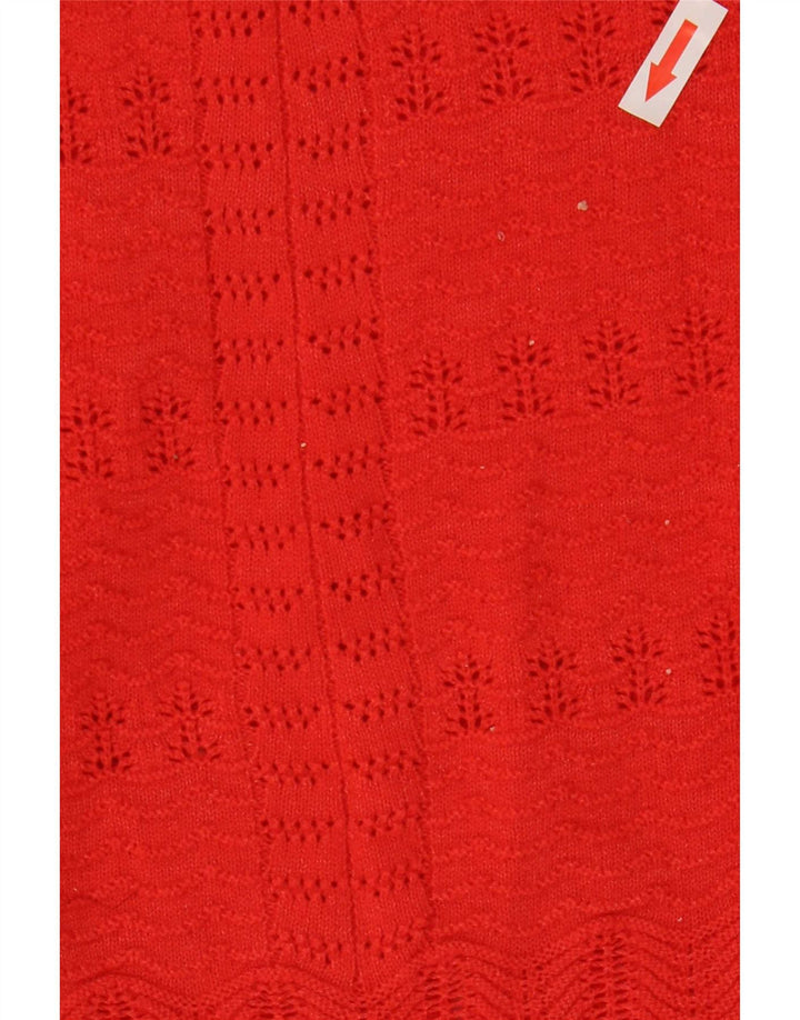 Marks & Spencer Dame V-hals sweater UK 14 Medium Rød Polyester