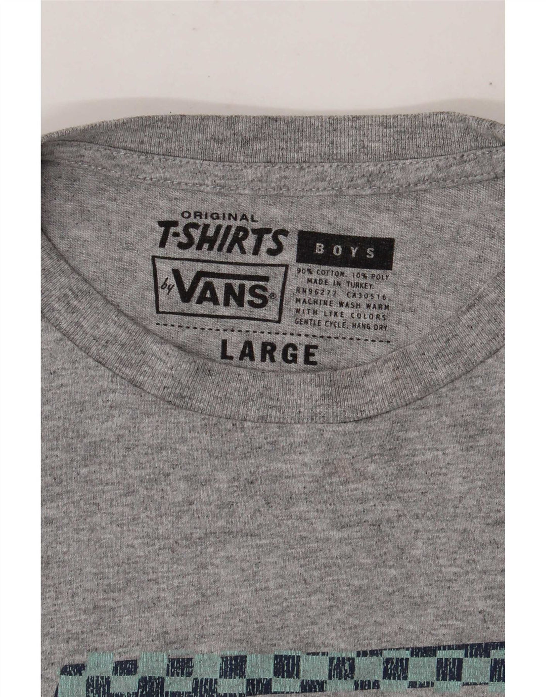 Vans Drenge Grafisk T-Shirt Top 12-13 År Stor Grå Bomuld
