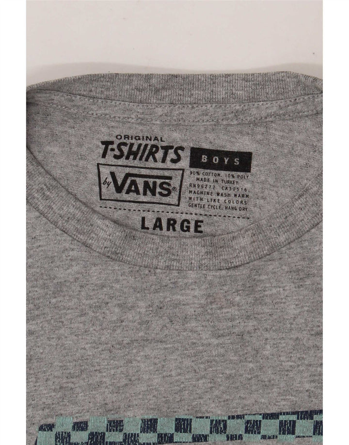 Vans Drenge Grafisk T-Shirt Top 12-13 År Stor Grå Bomuld