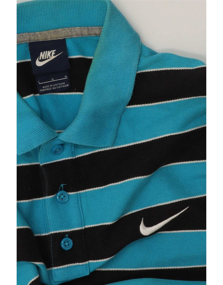 Nike Polo Shirt til mænd, stor blå stribet