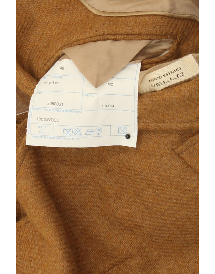 Vintage Herre 3-knaps blazerjakke IT 48 Medium Beige Uld