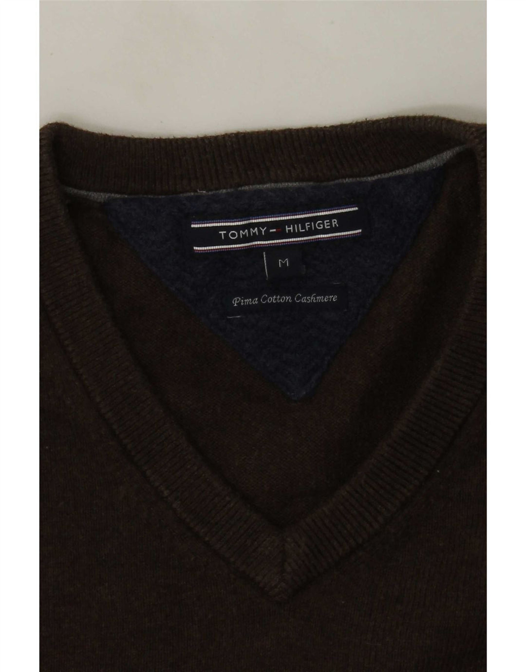 Tommy Hilfiger Herre V-hals sweater Medium Brun Bomuld