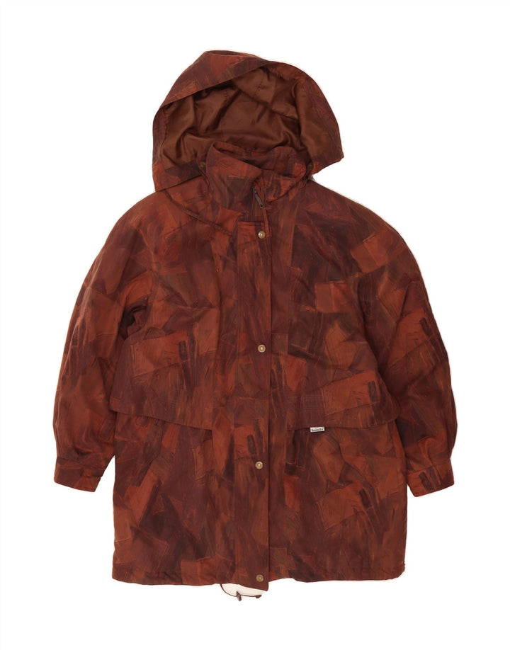 SYMPATEX Womens Oversized Windbreaker Coat EU 42 Large Brown Geometric Vintage Sympatex and Second-Hand Sympatex from Messina Hembry 