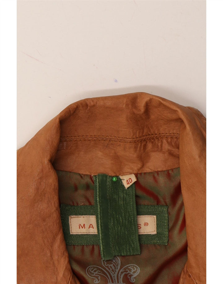 MAURITIUS Womens Leather Jacket EU 40 Medium Brown Vintage Mauritius and Second-Hand Mauritius from Messina Hembry 