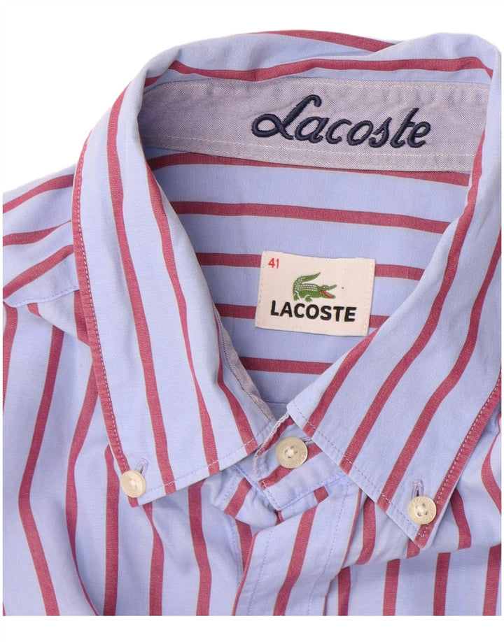 Lacoste herreskjorte str. 41 Stor blå nålestribet bomuld