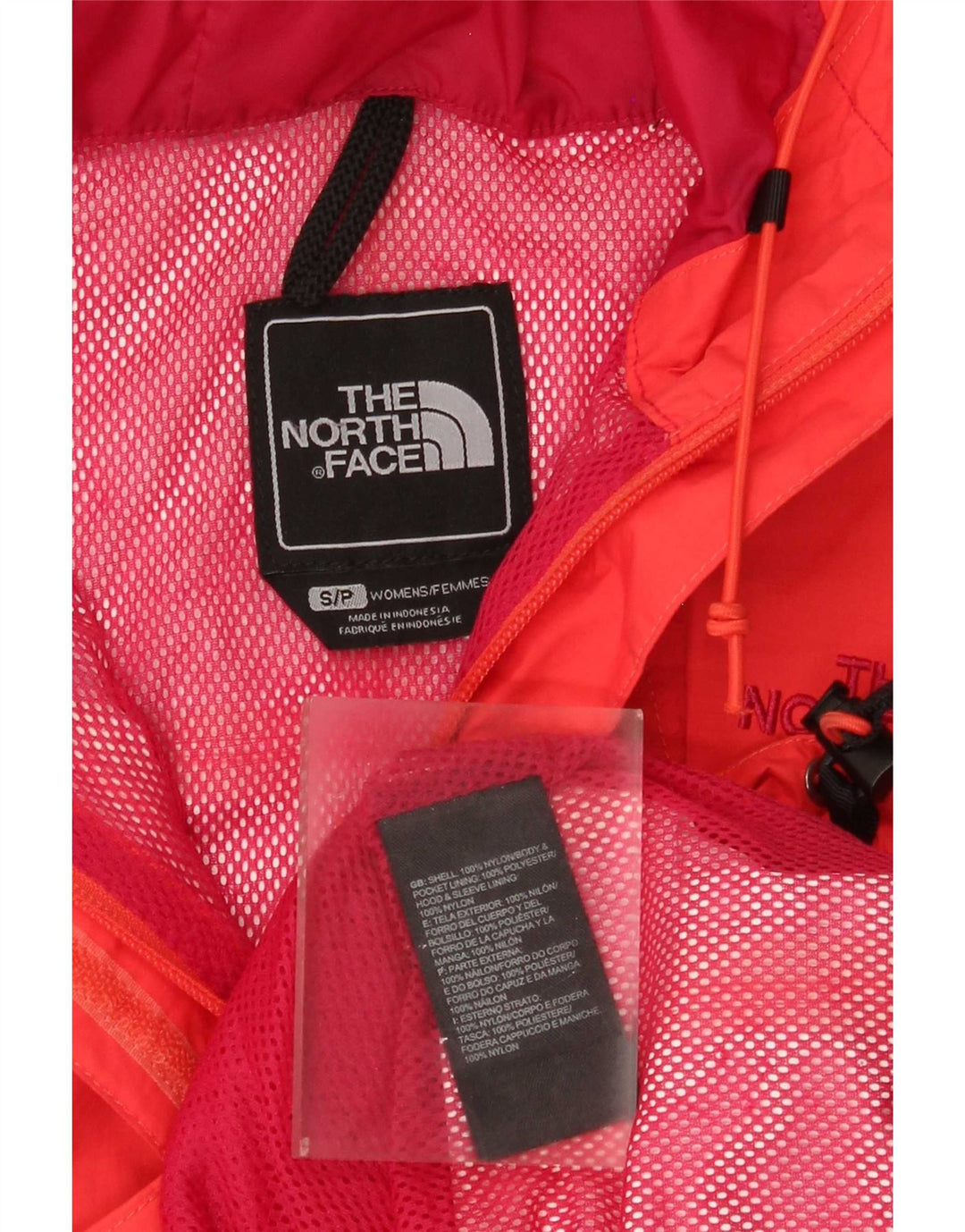The North Face Dame Hyvent Hooded Oversized regnjakke UK 10 Small Red