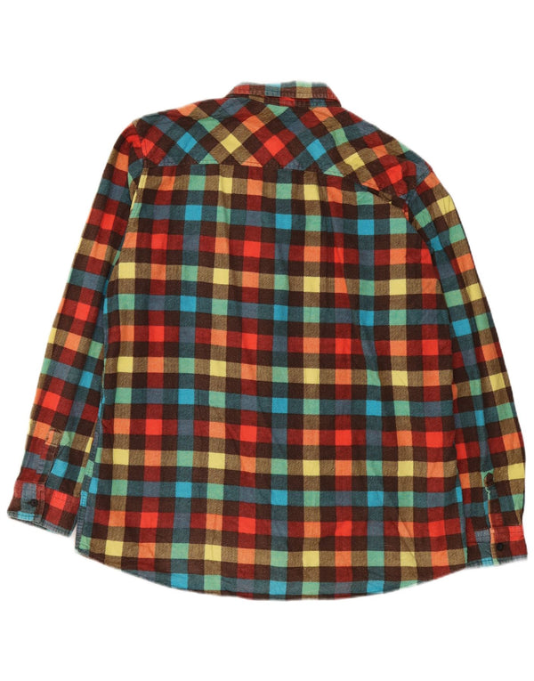 Quiksilver herre flannel skjorte XL flerfarvet Gingham bomuld